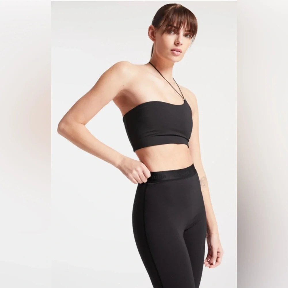 Bandier Jacaranda Set: Sport Logo Slit Legging + Asymmetric Toggle Bra - Picture 5 of 16